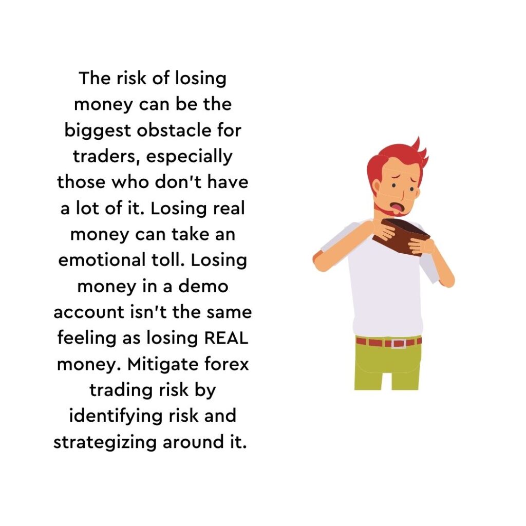 to highlight the point that the risk of losing money can be a big obstacle for traders.